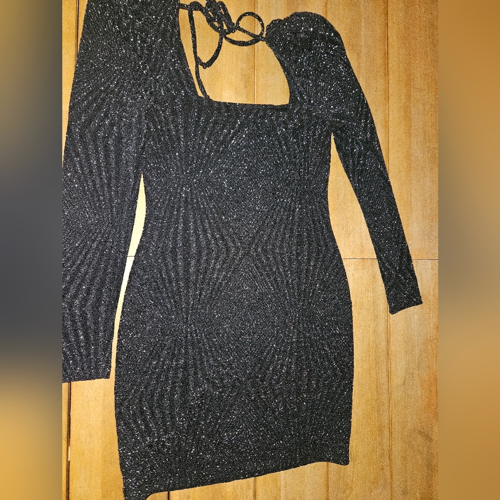 Trixxi Beautiful Black Glitter Dress